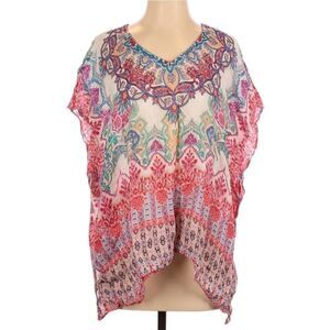 CHICO'S Linen Boho Top S/M
